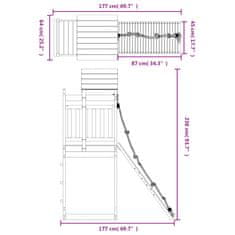 Vidaxl Igralo s plezalno steno impregnirana trdna borovina