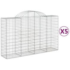 Vidaxl Obokane gabion košare 5 kosov 200x50x120/140cm pocinkano železo