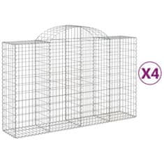 Vidaxl Obokane gabion košare 4 kosi 200x50x120/140 cm pocinkano železo