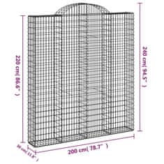 Vidaxl Obokane gabion košare 9 kos 200x30x220/240 cm pocinkano železo