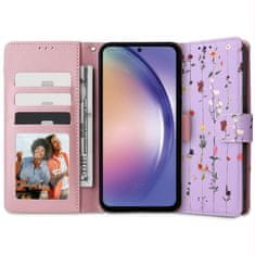 Tech-protect Wallet knjižni ovitek za Samsung Galaxy A14 4G / 5G, garden violet