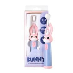 Vitammy Bunny Sonična zobna ščetka za otroke z LED lučko in nanovlakni, 0-3 leta, roza