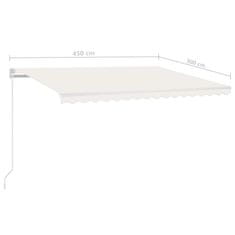 Vidaxl Avtomatska tenda LED + senzor 450x300 cm krem