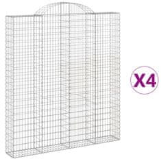 Vidaxl Obokane gabion košare 4 kosi 200x30x220/240 cm pocinkano železo