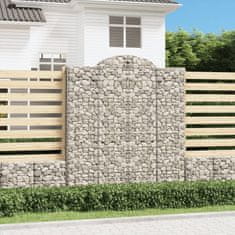 shumee Obokane gabion košare 4 kosi 200x50x220/240 cm pocinkano železo