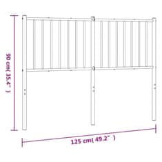 Vidaxl Kovinsko posteljno vzglavje črno 120 cm
