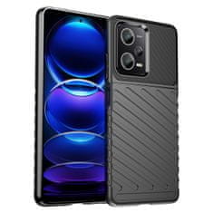 slomart thunder case case xiaomi poco x5 pro 5g / redmi note 12 pro silikonski oklepni etui črn