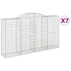 shumee Obokane gabion košare 7 kosi 300x50x160/180 cm pocinkano železo