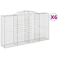 shumee Obokane gabion košare 6 kosov 300x50x160/180cm pocinkano železo