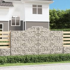 Vidaxl Obokane gabion košare 4 kosi 300x50x160/180 cm pocinkano železo