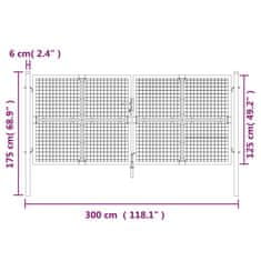 Vidaxl Mrežasta vrtna vrata antracitna 300x175 cm pocinkano jeklo