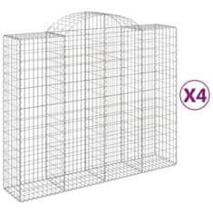 Vidaxl Obokane gabion košare 4 kosi 200x50x160/180 cm pocinkano železo