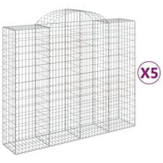 Vidaxl Obokane gabion košare 5 kosov 200x50x160/180cm pocinkano železo