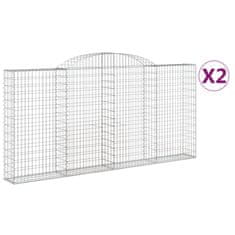 Vidaxl Obokane gabion košare 2 kosa 300x30x140/160 cm pocinkano železo