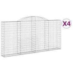 Vidaxl Obokane gabion košare 4 kosi 300x30x140/160 cm pocinkano železo