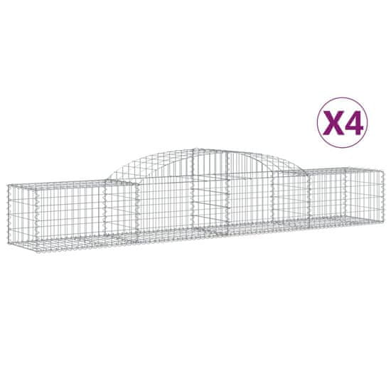 Vidaxl Obokane gabion košare 4 kosi 300x50x40/60 cm pocinkano železo