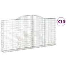 shumee Obokane gabion košare 10 kosi 300x30x140/160cm pocinkano železo