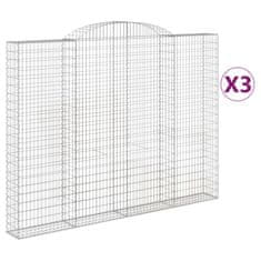 shumee Obokane gabion košare 3 kosa 300x30x220/240 cm pocinkano železo