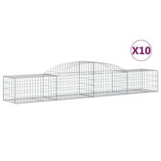 Vidaxl Obokane gabion košare 10 kosi 300x50x40/60 cm pocinkano železo