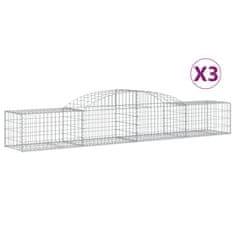 Vidaxl Obokane gabion košare 3 kosi 300x50x40/60 cm pocinkano železo