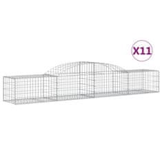 Vidaxl Obokane gabion košare 11 kosi 300x50x40/60 cm pocinkano železo