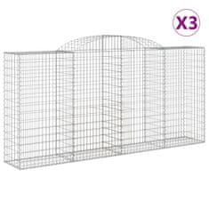 Vidaxl Obokane gabion košare 3 kosi 300x50x140/160 cm pocinkano železo