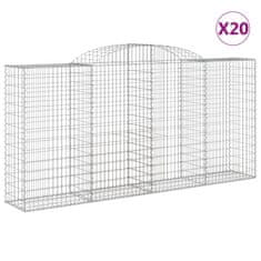 Vidaxl Obokane gabion košare 20kosa 300x50x140/160 cm pocinkano železo