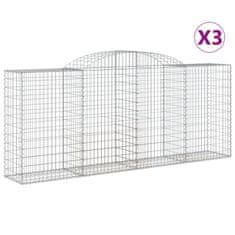 Vidaxl Obokane gabion košare 3 kosa 300x50x120/140 cm pocinkano železo