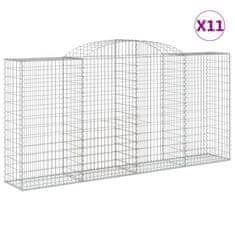 shumee Obokane gabion košare 11 kosi 300x50x140/160cm pocinkano železo