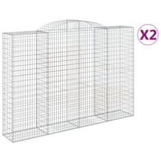 Vidaxl Obokane gabion košare 2 kosa 300x50x200/220 cm pocinkano železo