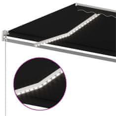 Vidaxl Ročno zložljiva tenda z LED lučmi 400x350 cm antracitna