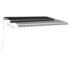 Vidaxl Ročno zložljiva tenda z LED lučmi 400x350 cm antracitna