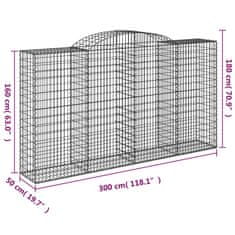 shumee Obokane gabion košare 6 kosov 300x50x160/180cm pocinkano železo