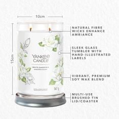 Yankee Candle Dišeča sveča Signature Tumbler in glass large White Gardenia 567g