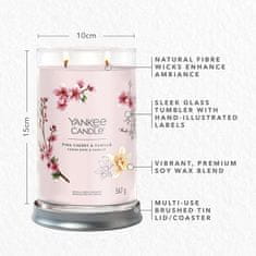 Yankee Candle Dišeča sveča Signature Tumbler v velikem steklu Pink Cherry &amp