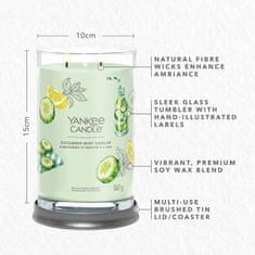 Yankee Candle Dišeča sveča Signature Tumbler v steklu velik Cucumber Mint Cooler 567g