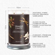 Yankee Candle Dišeča sveča Signature Tumbler v steklu velika Vanilla Bean Espresso 567g