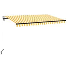 Vidaxl Avtomatska tenda LED + senzor 450x300 cm rumeno/bela