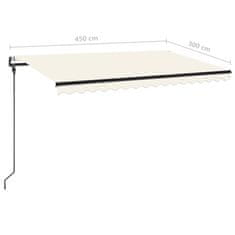 Vidaxl Avtomatska tenda LED + senzor 450x300 cm krem