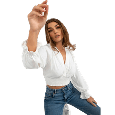ITALY MODA Ženska bluza z rokavi v obliki buffy MARCELA ecru DHJ-BZ-13866.92P_398226 Univerzalni