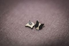 BeWooden ženske leseni uhani Black Cat Earrings univerzalna