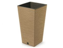 EDANTI Prevleka za cvetlični lonec FURU SQUARE ECO WOOD 2v1 plastika 24x24x45cm