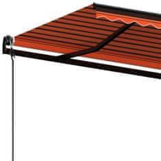 Vidaxl Avtomatsko zložljiva tenda 400x350 cm oranžna in rjava