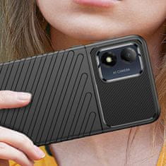 HURTEL OVITEK THUNDER CASE ZA MOTOROLA MOTO E13, SILIKONSKI, BLINDIRAN OVITEK, ČRN