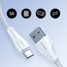 Joyroom Surpass Series USB - USB-C 3A kabel 1,2 m bele barve