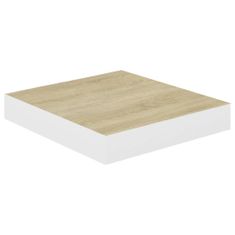 Vidaxl Stenske police 4 kosi barva hrasta in bela 23x23,5x3,8 cm MDF