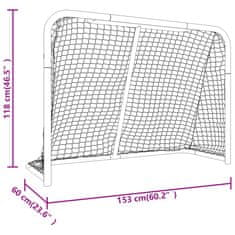 Vidaxl Gol za hokej z mrežo rdeč in bel 153x60x118 cm jeklo in PE