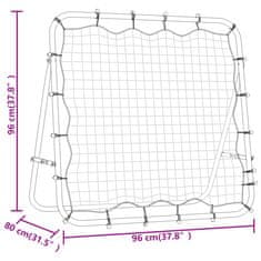 Vidaxl Nastavljiva odbojna mreža za nogomet 96x80x96 cm jeklo in PE