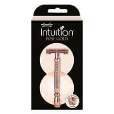 Wilkinson Sword Ženska kovinska britvica Intuition Double Edge Rose Gold (Razor) + 10 rezil