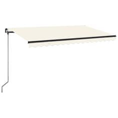 Vidaxl Ročno zložljiva tenda z LED lučmi 450x350 cm krem